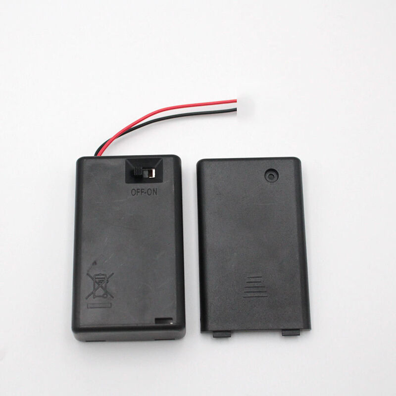4.5V 3 AAA Battery Case OEM / ODM Battery Box With Switch , Cover And Wire Leads ABS