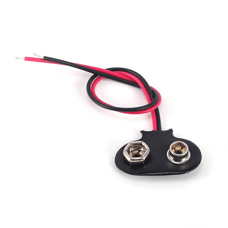 RoHS Compliant 9V Battery Snap Connectors ODM 9V Battery Clip Connectors With Wire UL1007 26AWG 5.9 Inch