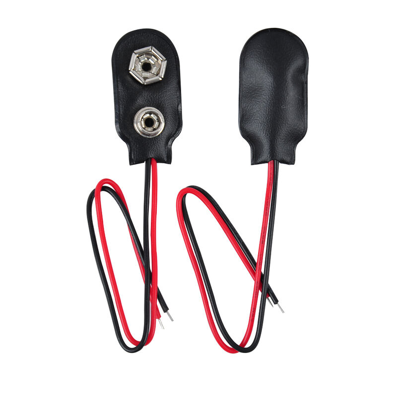 T Type 9V Battery Connector Lightweight Battery Snap With 6 Inch / 15cm Wire Leads