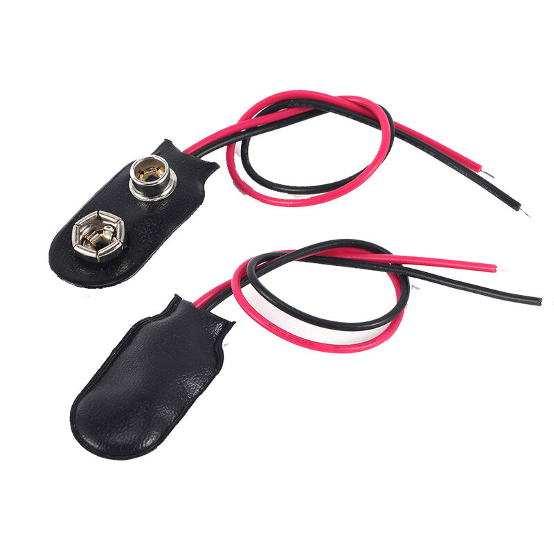 T Type 9V Battery Connector Lightweight Battery Snap With 6 Inch / 15cm Wire Leads