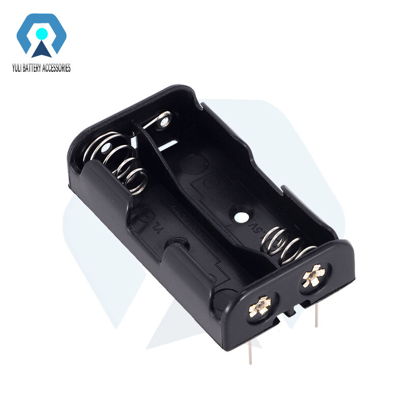 OEM / ODM 2AA Battery Box Series Connection AA Batteries Holder With 2 PCB Pins