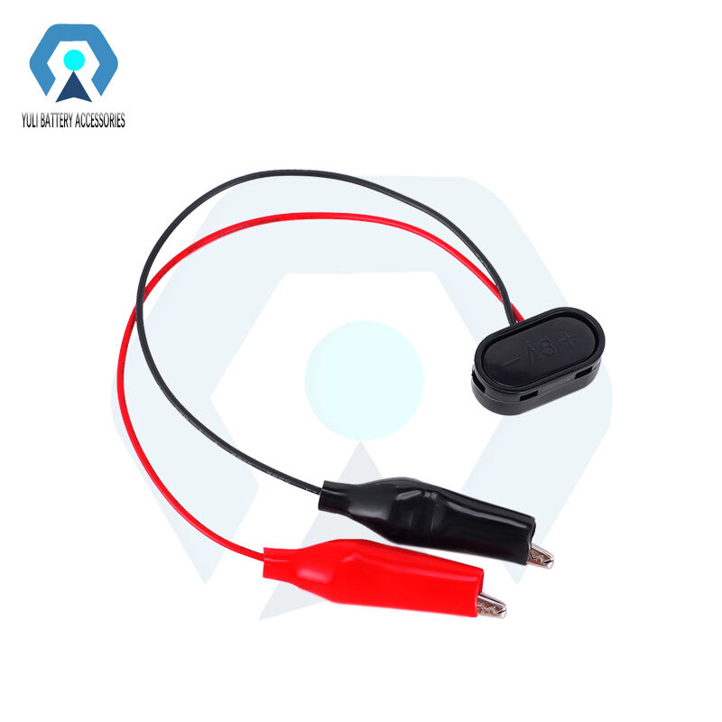 T Type Battery Connector Lightweight With Alligator Clip 6 Inch / 15cm Wire Leads