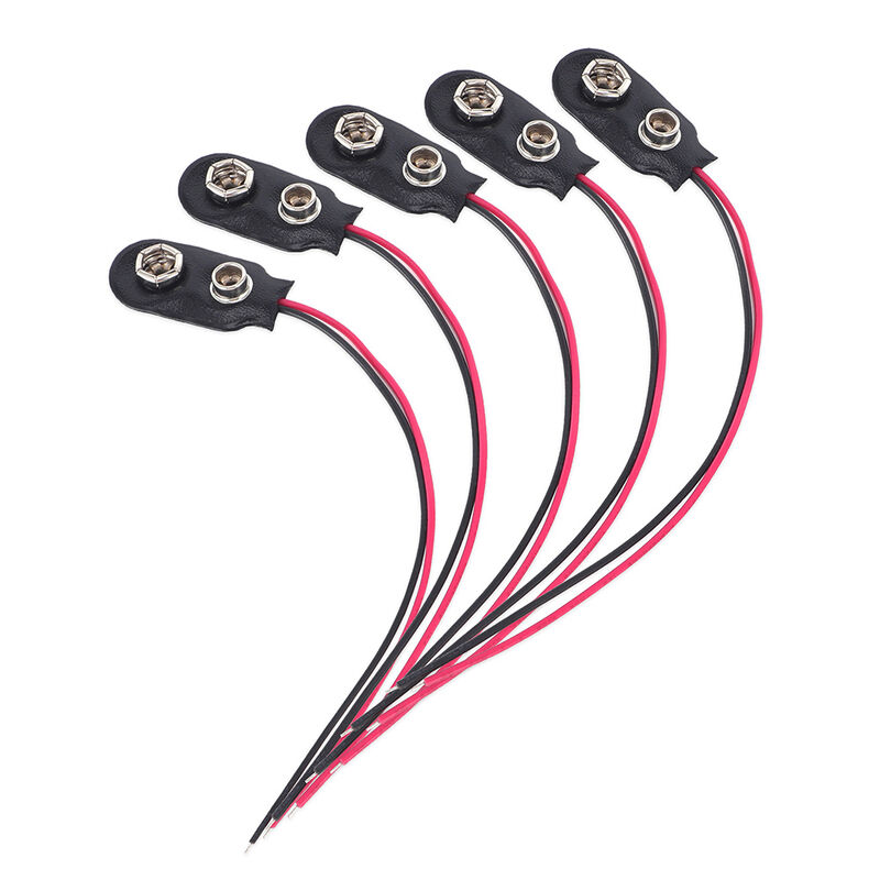 Standard 9V PP3 Battery Connector Featuring 6 Inch 150mm Cable Length Designed for in Electronic Testing and Prototyping