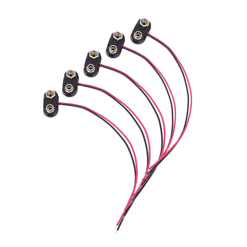 9V Battery Connector Featuring Brass Nickel Plated Contacts UL1007 AWG24 Wire Providing Durable and Electrical Connections