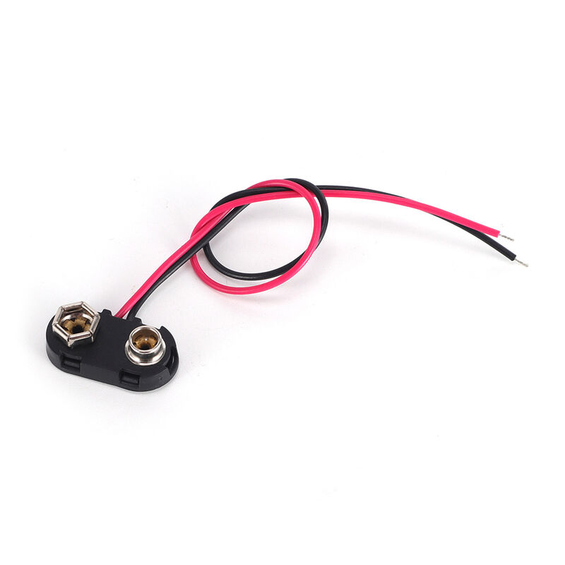 Standard 9V Battery Connector Featuring UL Wire and Positive Negative Polarity Compatible with PP3 Battery Applications