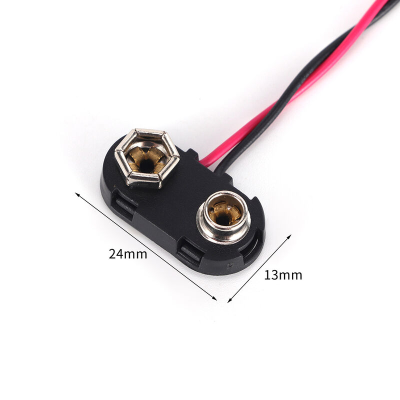 Standard 9V Battery Connector Featuring UL Wire and Positive Negative Polarity Compatible with PP3 Battery Applications