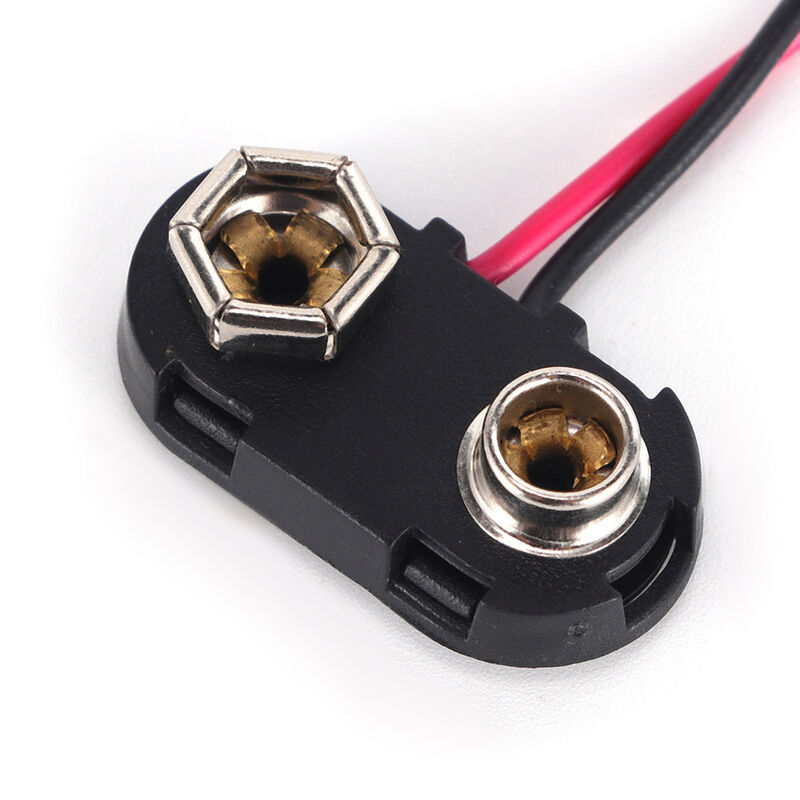 Standard 9V Battery Connector Featuring UL Wire and Positive Negative Polarity Compatible with PP3 Battery Applications